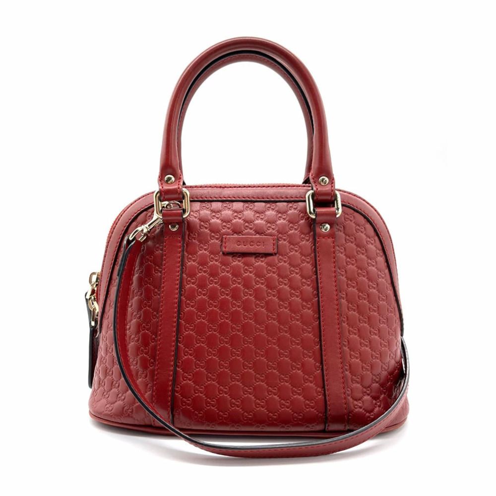 Gucci 2way Handbag Crossbody Shima Guccissima Leather Red